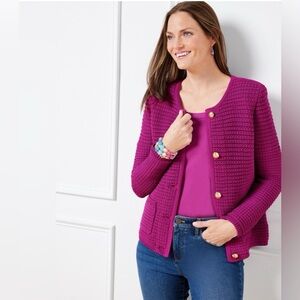 Talbots Fuchsia Knit Cardigan Jacket